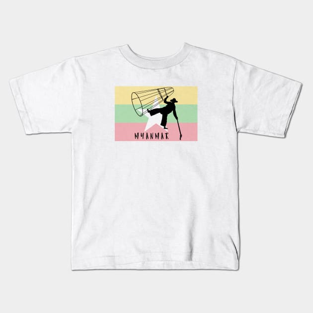 Myanmar souvenir Kids T-Shirt by pepques